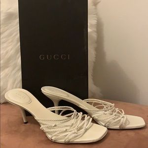 Gucci braided knot strap heels, vintage, 10 fit